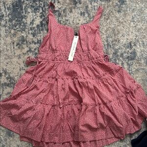 Mustard Seed Pink Smocked Tiered Sundress